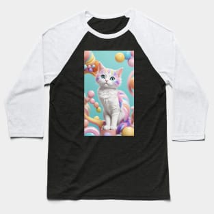 Royal Whiskers: The Princess Cat Baseball T-Shirt